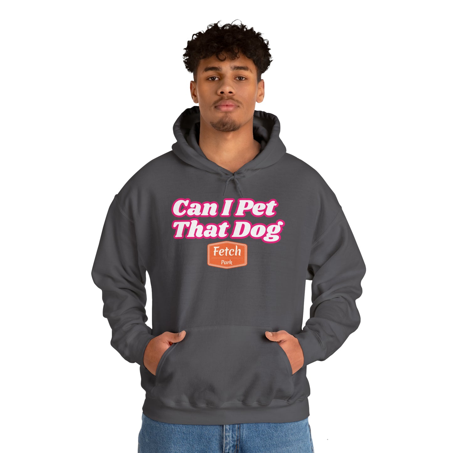 Pink Can I Pet That Dog Unisex Heavy Blend™ Hooded Sweatshirt