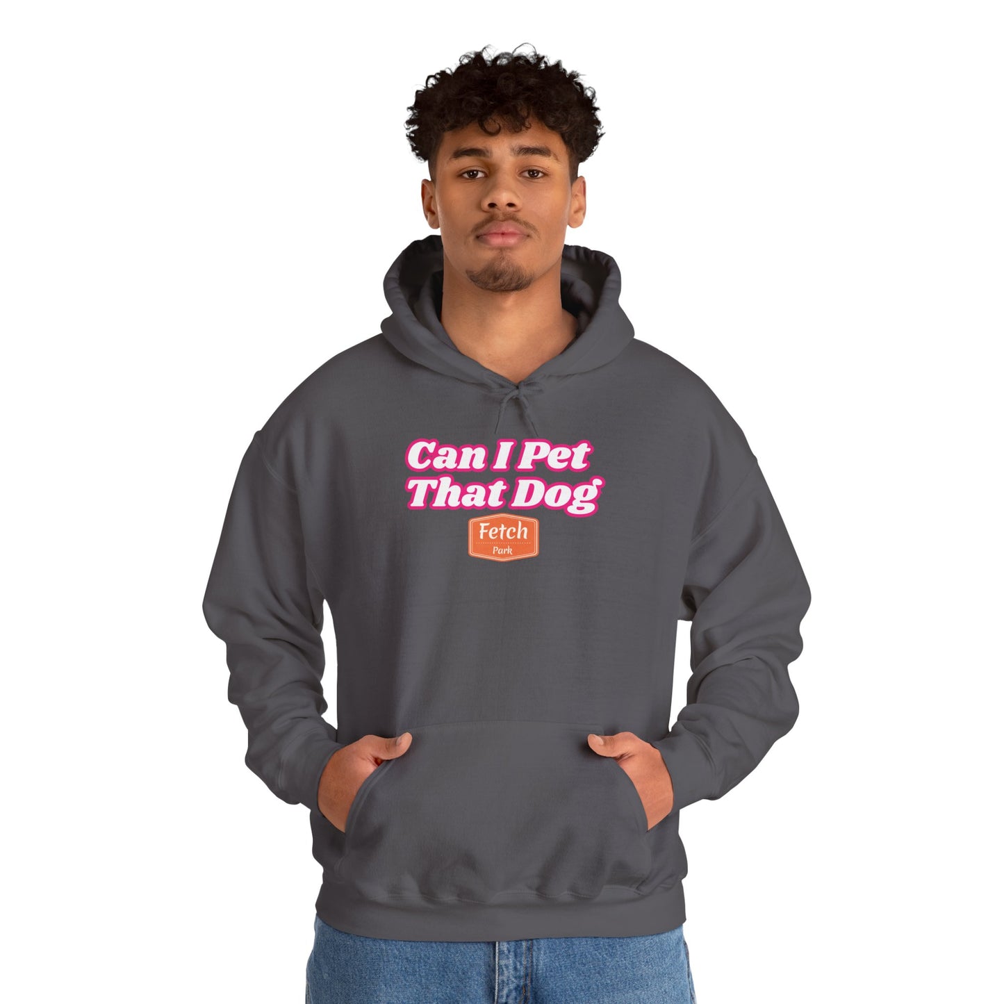 Pink Can I Pet That Dog Unisex Heavy Blend™ Hooded Sweatshirt
