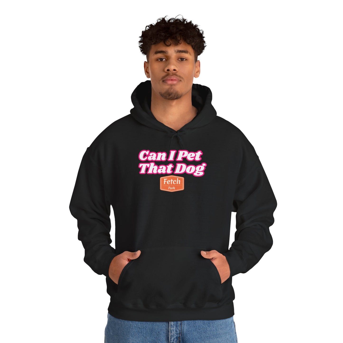 Pink Can I Pet That Dog Unisex Heavy Blend™ Hooded Sweatshirt