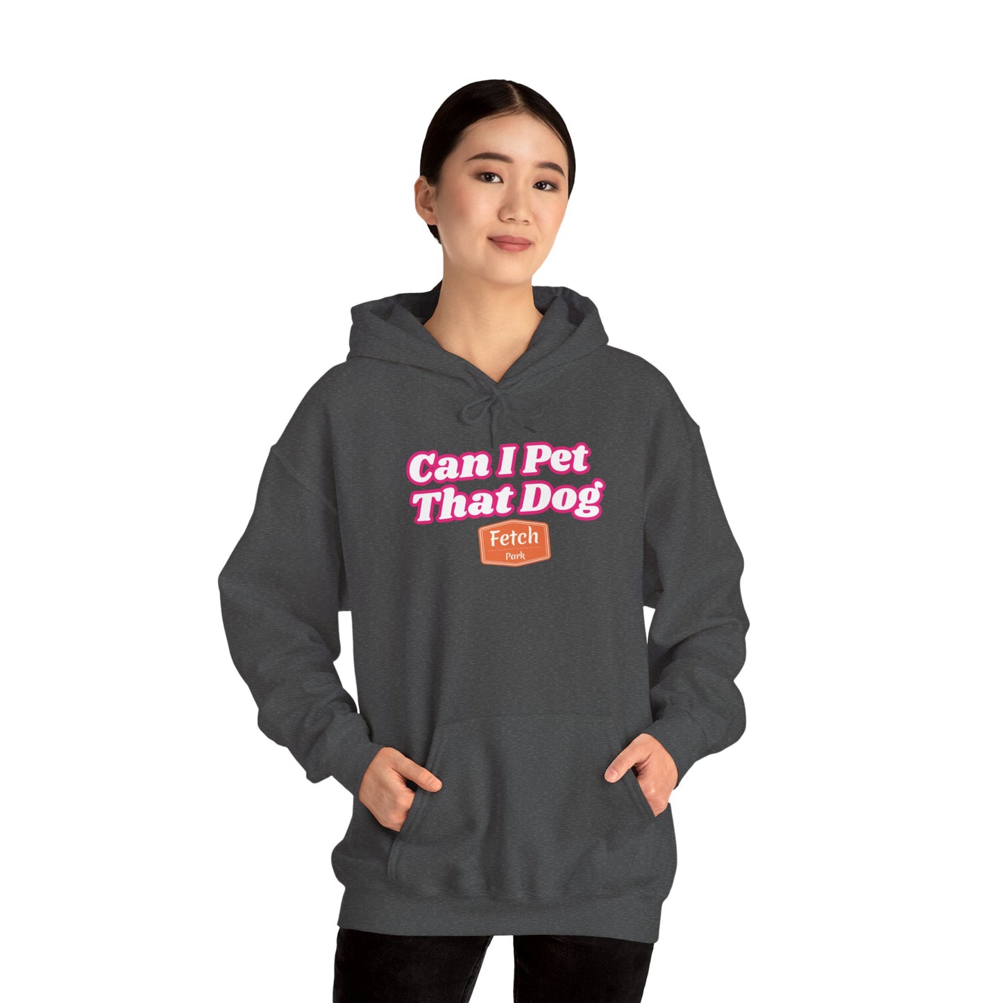 Pink Can I Pet That Dog Unisex Heavy Blend™ Hooded Sweatshirt