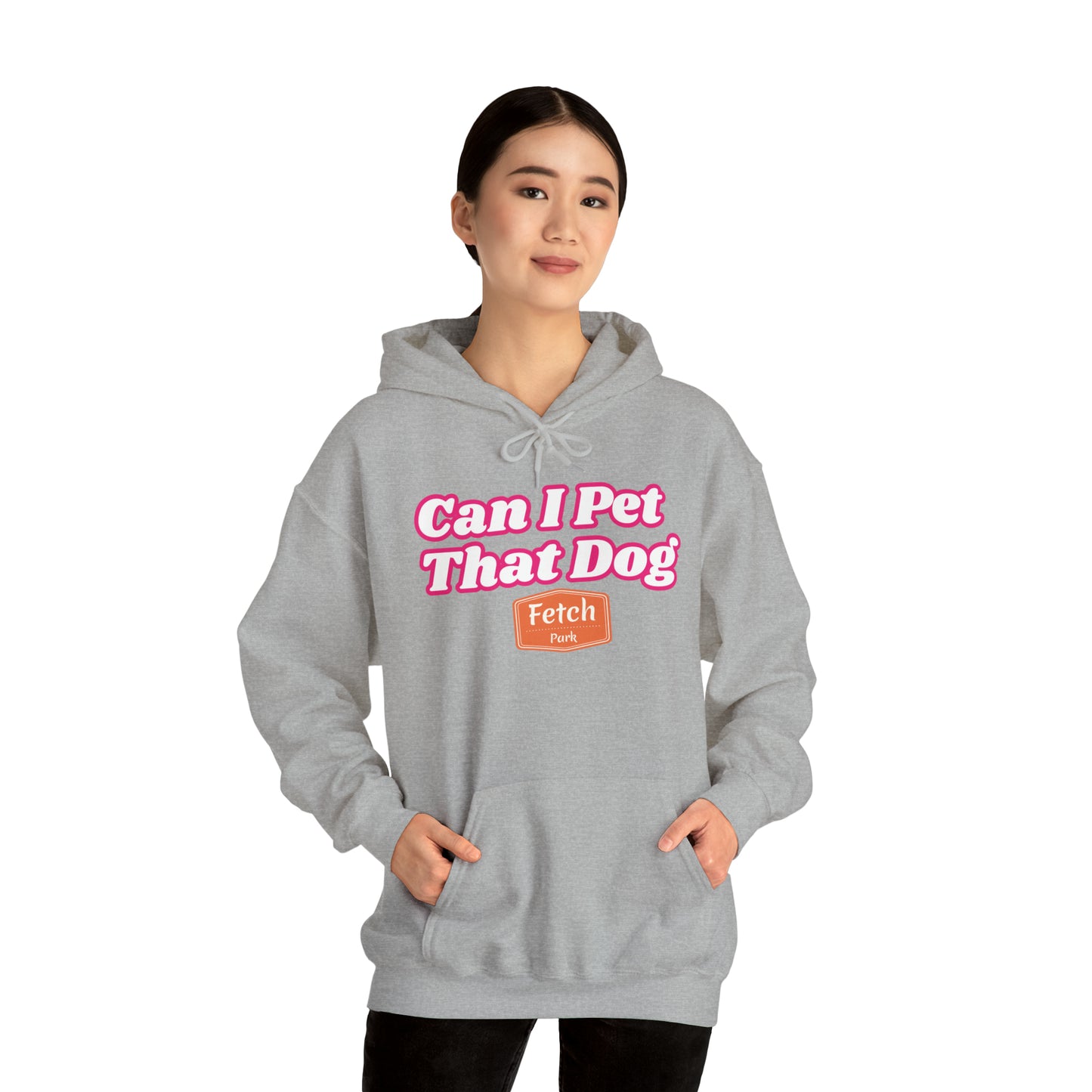 Pink Can I Pet That Dog Unisex Heavy Blend™ Hooded Sweatshirt