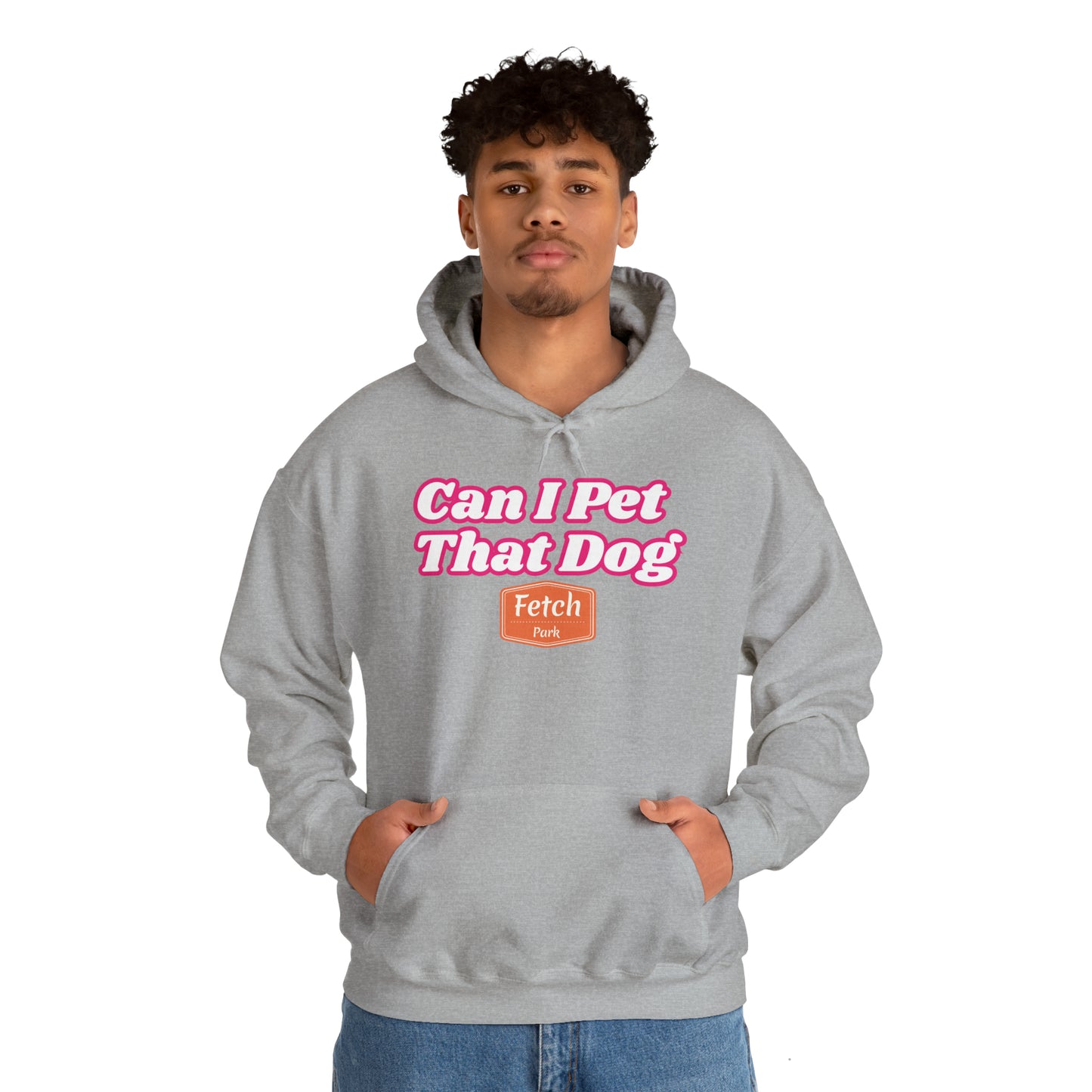 Pink Can I Pet That Dog Unisex Heavy Blend™ Hooded Sweatshirt