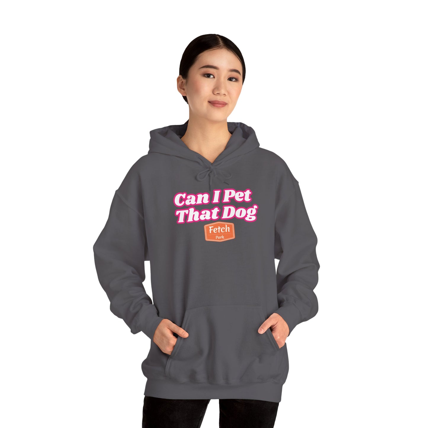Pink Can I Pet That Dog Unisex Heavy Blend™ Hooded Sweatshirt