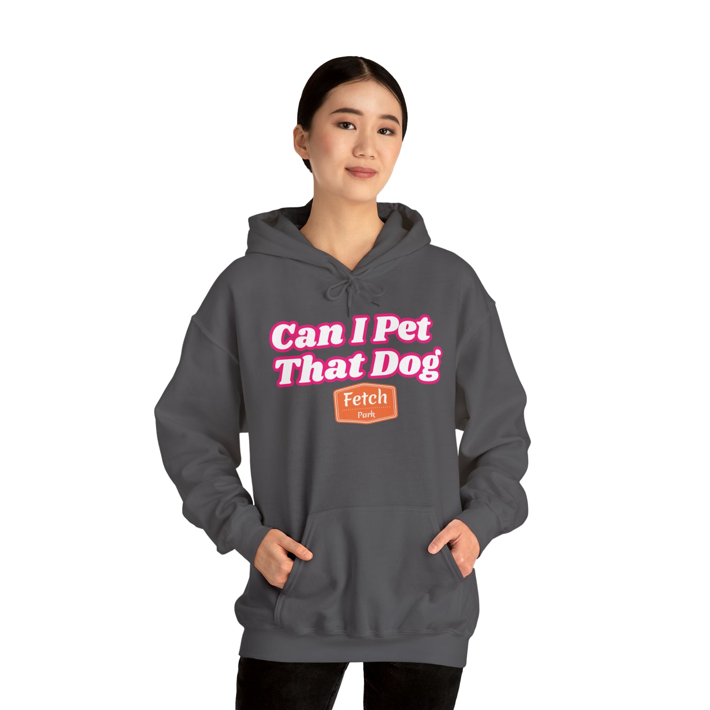 Pink Can I Pet That Dog Unisex Heavy Blend™ Hooded Sweatshirt